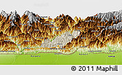 Shaded Relief Panoramic Map of Pema Gatshel, physical outside