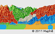 Shaded Relief Panoramic Map of Pema Gatshel, political outside