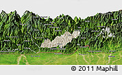 Shaded Relief Panoramic Map of Pema Gatshel, satellite outside