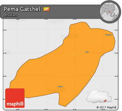 Political Simple Map of Pema Gatshel, cropped outside