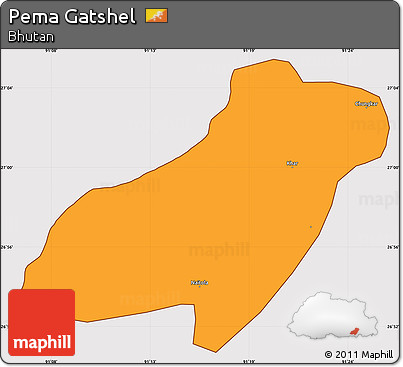 Political Simple Map of Pema Gatshel, cropped outside