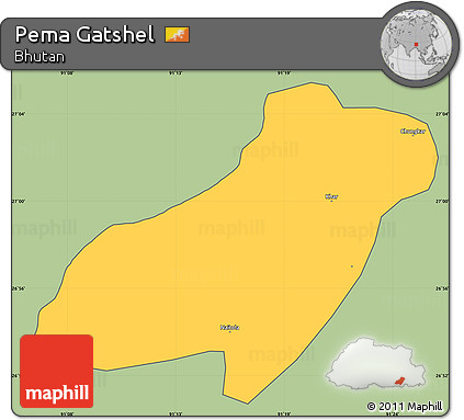 Savanna Style Simple Map of Pema Gatshel, cropped outside
