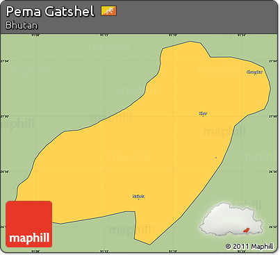 Savanna Style Simple Map of Pema Gatshel, cropped outside