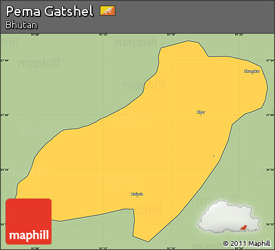 Savanna Style Simple Map of Pema Gatshel, cropped outside