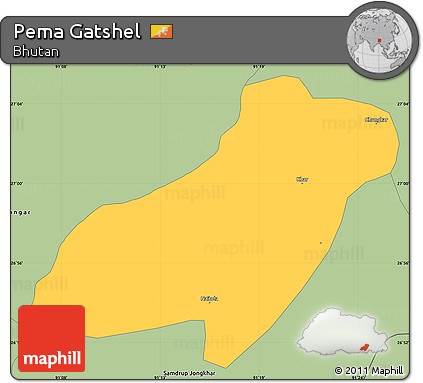 Savanna Style Simple Map of Pema Gatshel