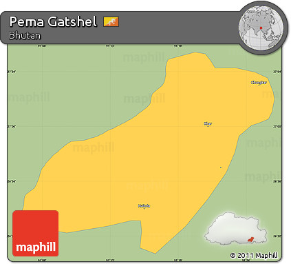 Savanna Style Simple Map of Pema Gatshel, single color outside