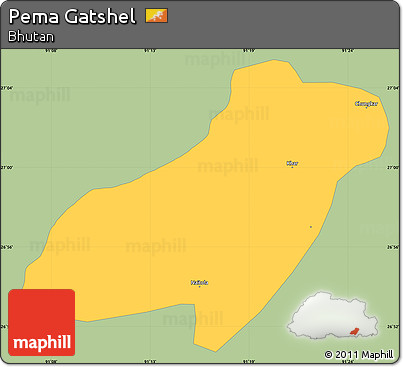 Savanna Style Simple Map of Pema Gatshel, single color outside