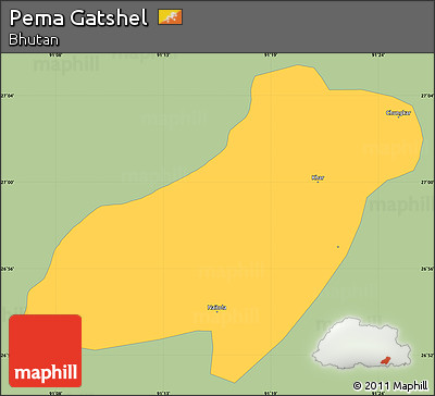 Savanna Style Simple Map of Pema Gatshel, single color outside
