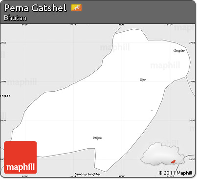 Silver Style Simple Map of Pema Gatshel