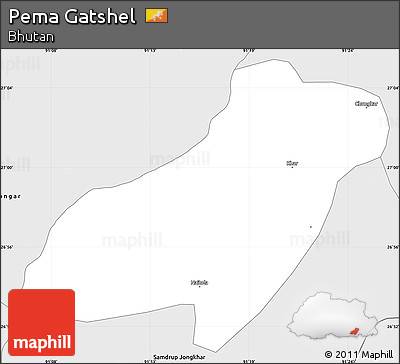 Silver Style Simple Map of Pema Gatshel