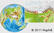 Physical Location Map of Samchi, highlighted country, within the entire country