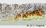 Physical 3D Map of Samdrup Jongkhar, lighten, semi-desaturated