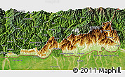 Physical 3D Map of Samdrup Jongkhar, satellite outside