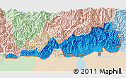 Political 3D Map of Samdrup Jongkhar, lighten