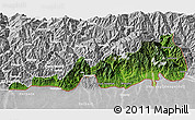 Satellite 3D Map of Samdrup Jongkhar, lighten, desaturated