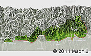 Satellite 3D Map of Samdrup Jongkhar, lighten, semi-desaturated