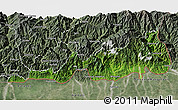 Satellite 3D Map of Samdrup Jongkhar, semi-desaturated