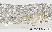 Shaded Relief 3D Map of Samdrup Jongkhar, semi-desaturated