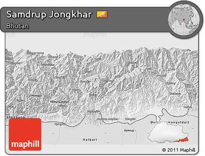 Silver Style 3D Map of Samdrup Jongkhar