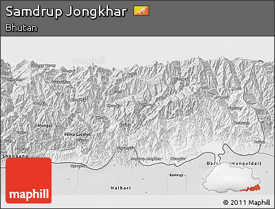 Silver Style 3D Map of Samdrup Jongkhar
