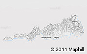 Silver Style 3D Map of Samdrup Jongkhar, single color outside