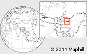 Blank Location Map of Samdrup Jongkhar, highlighted country, within the entire country