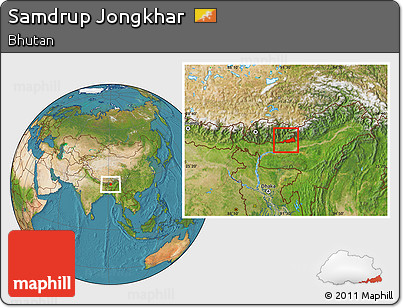 Satellite Location Map of Samdrup Jongkhar