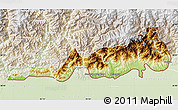 Physical Map of Samdrup Jongkhar, lighten