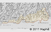 Shaded Relief Map of Samdrup Jongkhar, desaturated