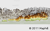 Physical Panoramic Map of Samdrup Jongkhar, lighten, semi-desaturated