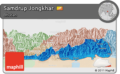 Political Panoramic Map of Samdrup Jongkhar, lighten