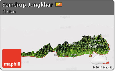 Satellite Panoramic Map of Samdrup Jongkhar, cropped outside