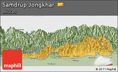 Savanna Style Panoramic Map of Samdrup Jongkhar