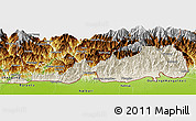 Shaded Relief Panoramic Map of Samdrup Jongkhar, physical outside