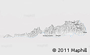 Silver Style Panoramic Map of Samdrup Jongkhar, single color outside