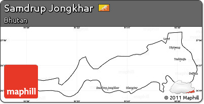 Blank Simple Map of Samdrup Jongkhar, cropped outside