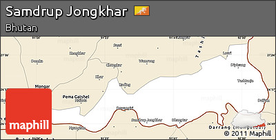 Classic Style Simple Map of Samdrup Jongkhar