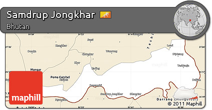 Classic Style Simple Map of Samdrup Jongkhar
