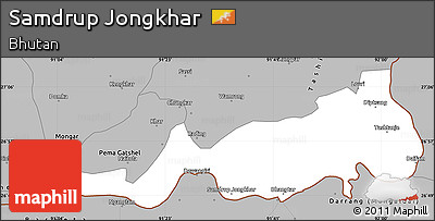 Gray Simple Map of Samdrup Jongkhar