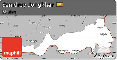 Gray Simple Map of Samdrup Jongkhar