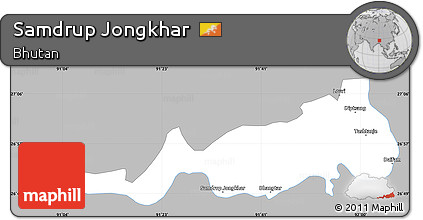 Gray Simple Map of Samdrup Jongkhar, single color outside