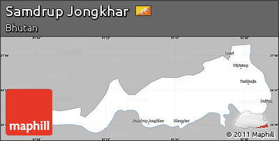 Gray Simple Map of Samdrup Jongkhar, single color outside