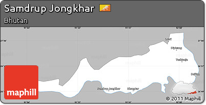 Gray Simple Map of Samdrup Jongkhar, single color outside
