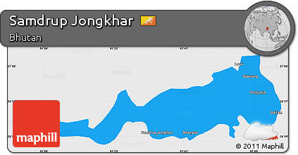 Political Simple Map of Samdrup Jongkhar, single color outside
