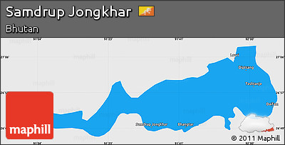 Political Simple Map of Samdrup Jongkhar, single color outside