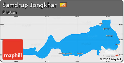 Political Simple Map of Samdrup Jongkhar, single color outside