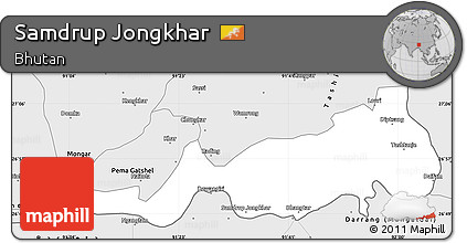 Silver Style Simple Map of Samdrup Jongkhar