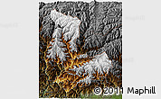 Physical 3D Map of Tashigang, darken