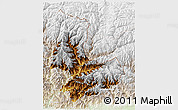 Physical 3D Map of Tashigang, lighten