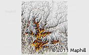 Physical 3D Map of Tashigang, lighten, semi-desaturated